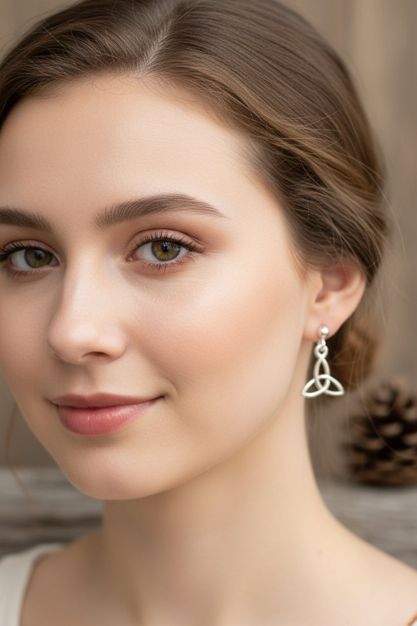 Avalina Trinity Knot Post Back Earrings