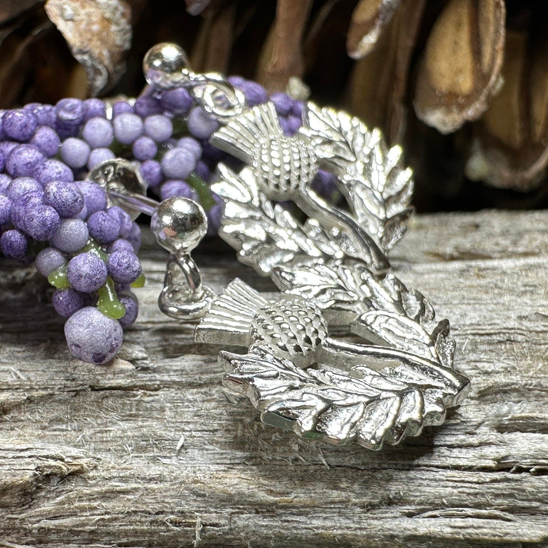 Realistic Thistle Earrings for Women — Celtic Jewelry