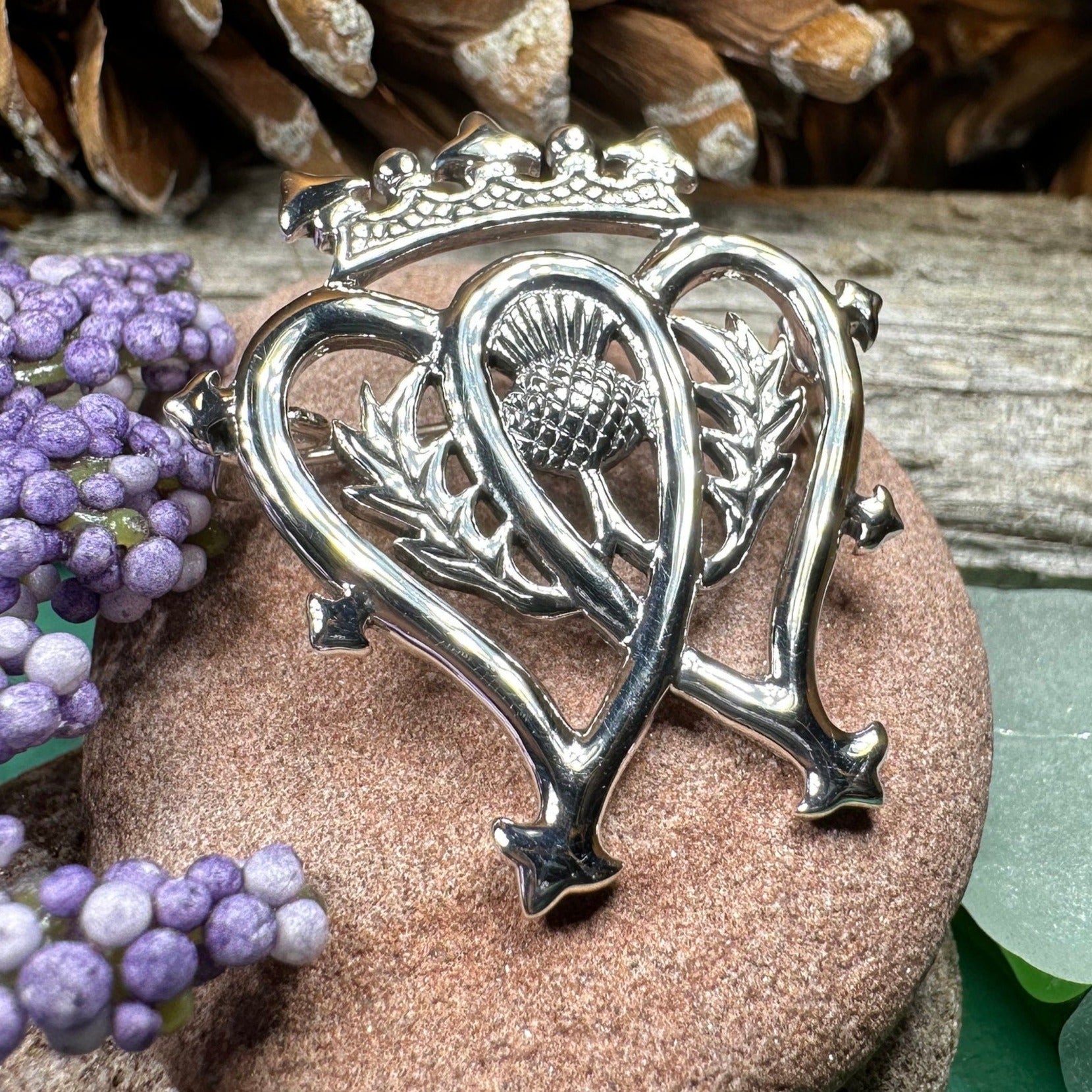 Traditional Scottish Luckenbooth Brooch in Sterling Silver