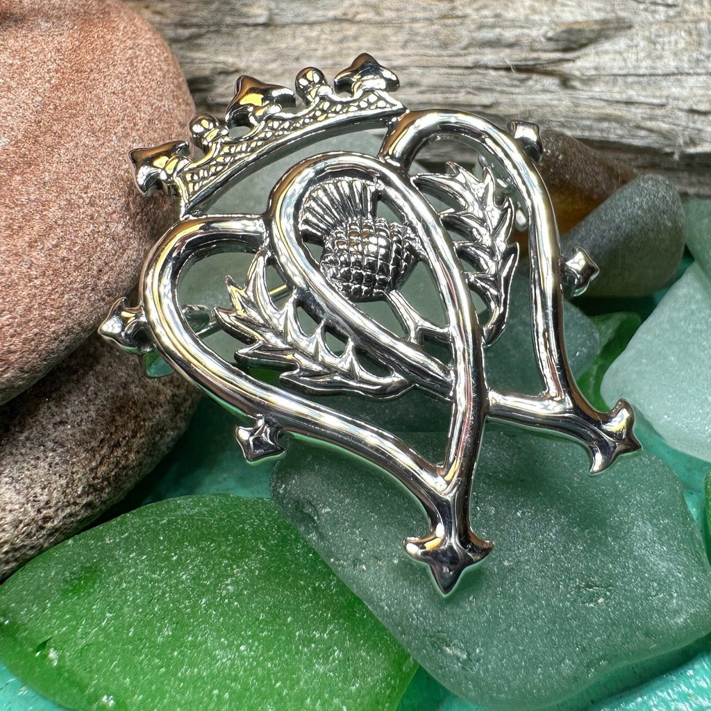 Traditional Scottish Luckenbooth Brooch in Sterling Silver
