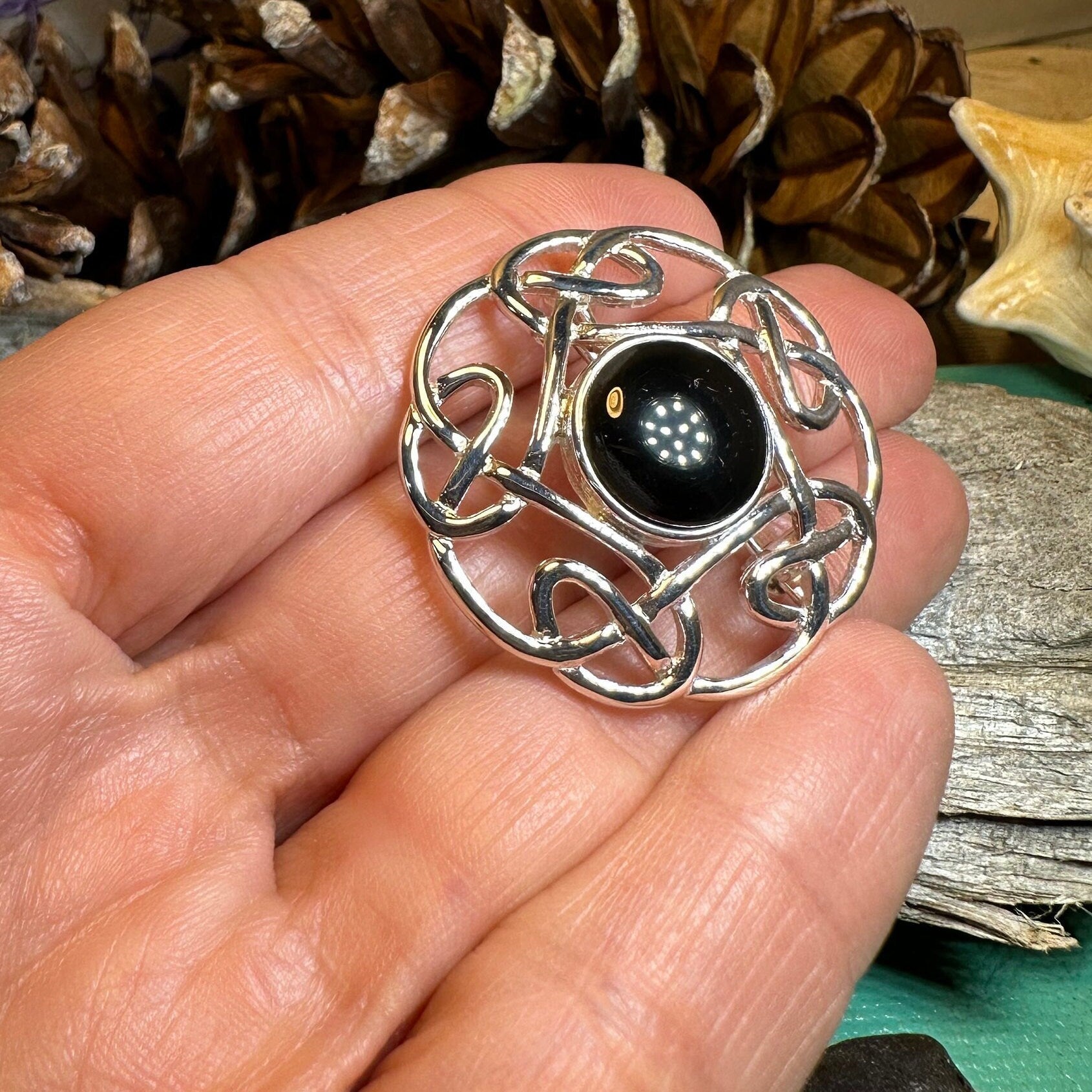 Clare Glen Celtic Knot Brooch in Sterling Silver