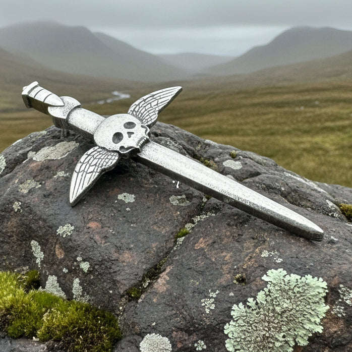 Greyfriars Skull Kilt Pin - Handmade in Scotland