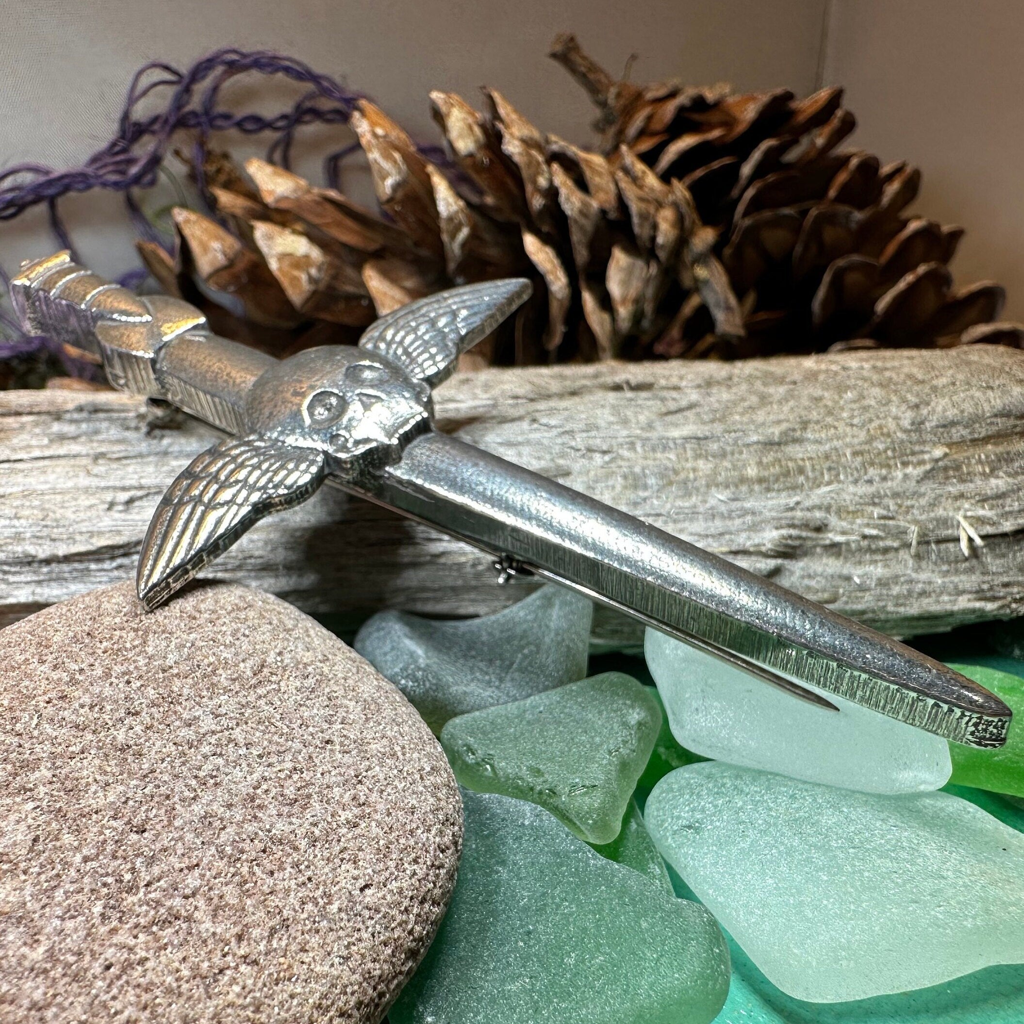 Greyfriars Skull Kilt Pin - Handmade in Scotland