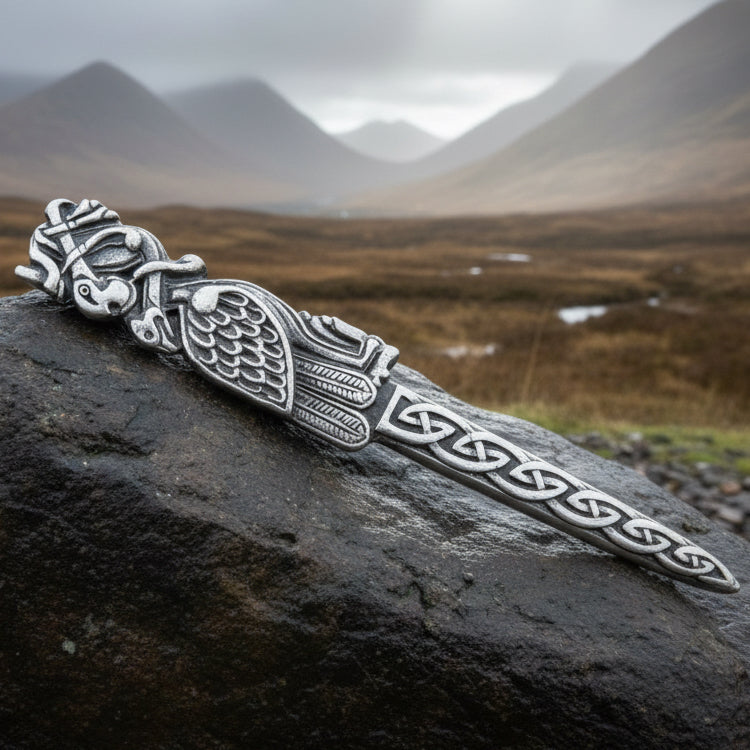 Celtic Birds Kilt Pin - Handmade in Scotland