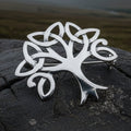 Celtic Trinity Knot Tree Of Life Brooch in Sterling Silver