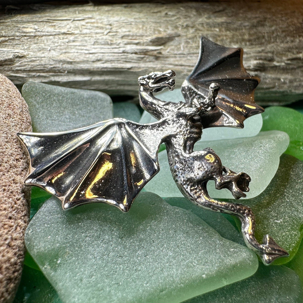 Sakkera Dragon Brooch in Sterling Silver