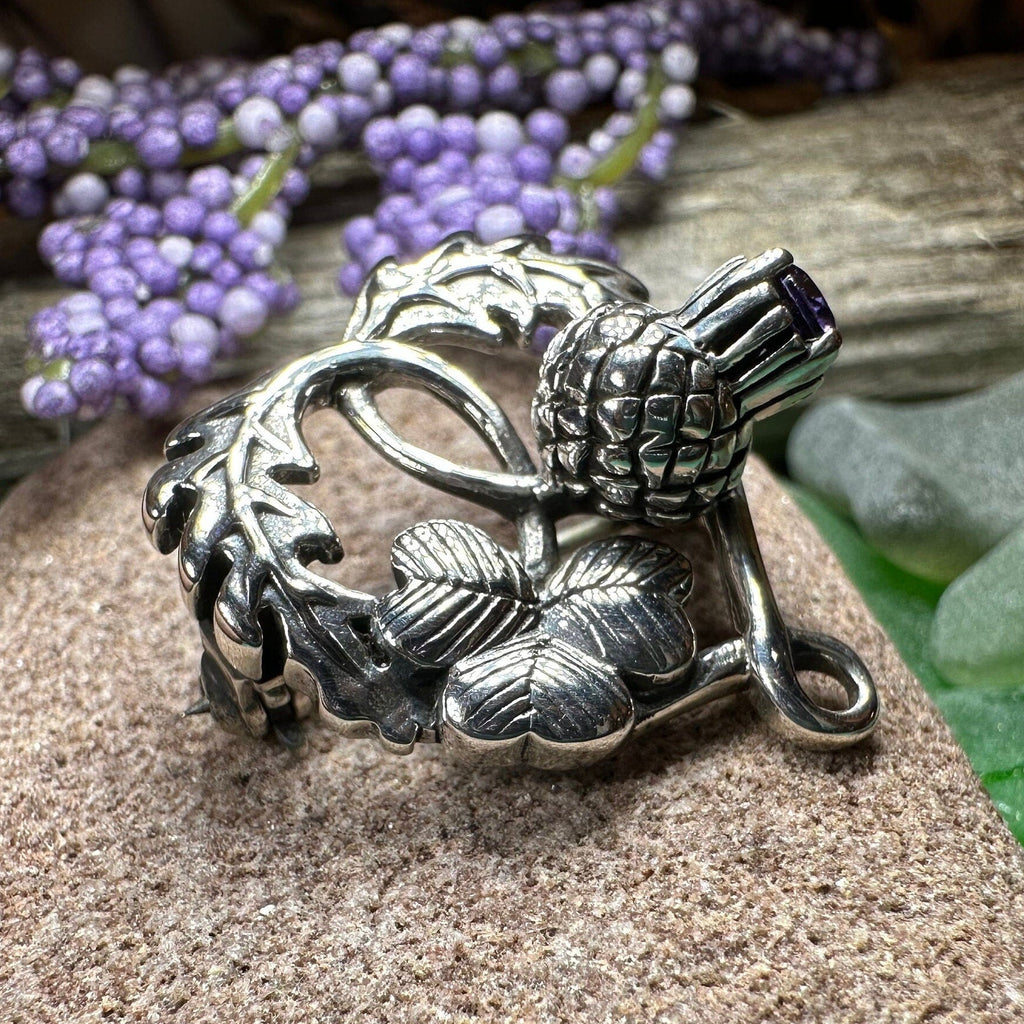 Thistle & Shamrock Brooch in Sterling Silver