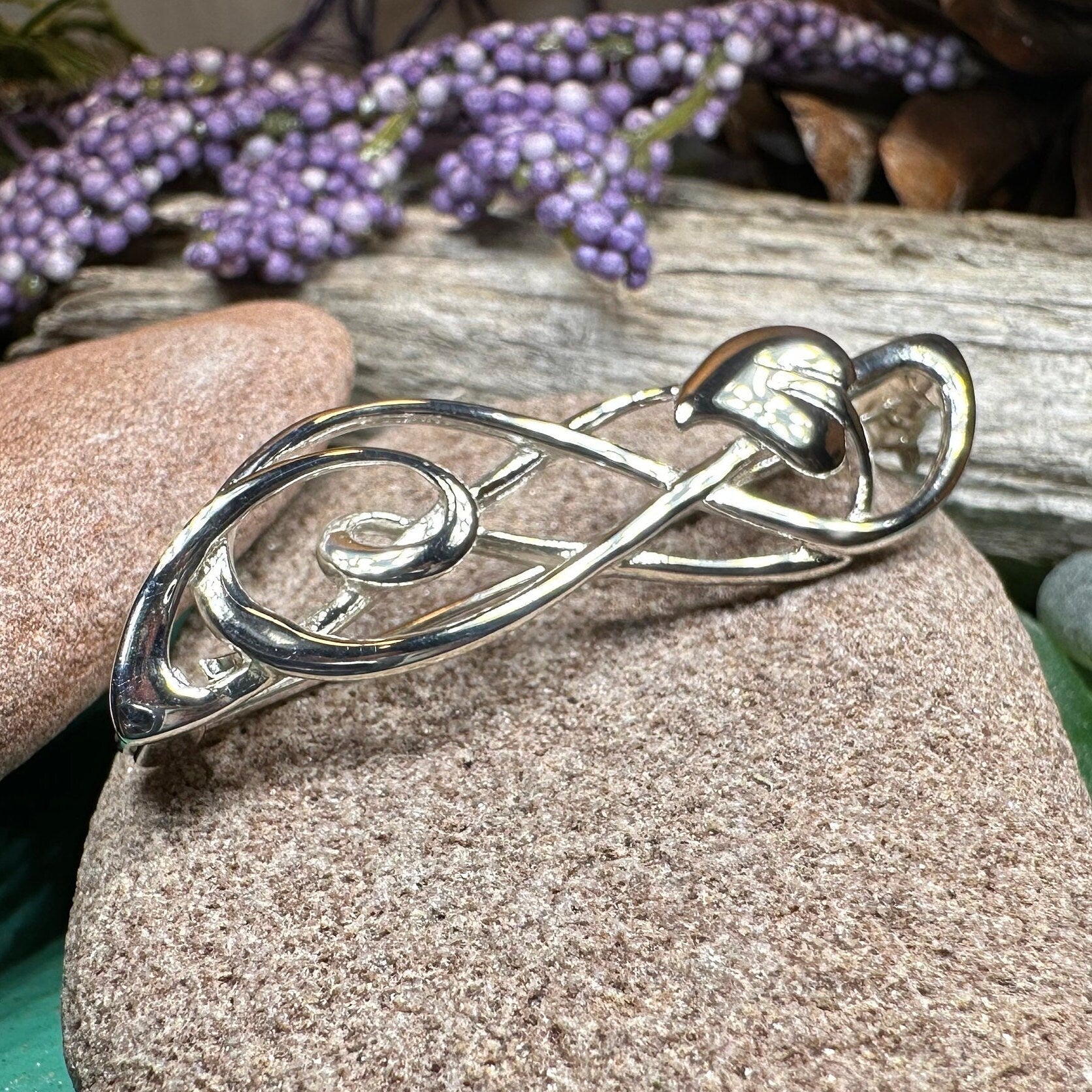 Scottish Mackintosh Leaf Brooch in Sterling Silver
