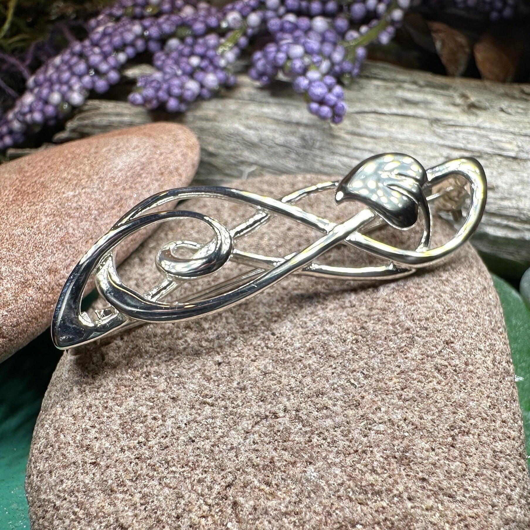 Scottish Mackintosh Leaf Brooch in Sterling Silver