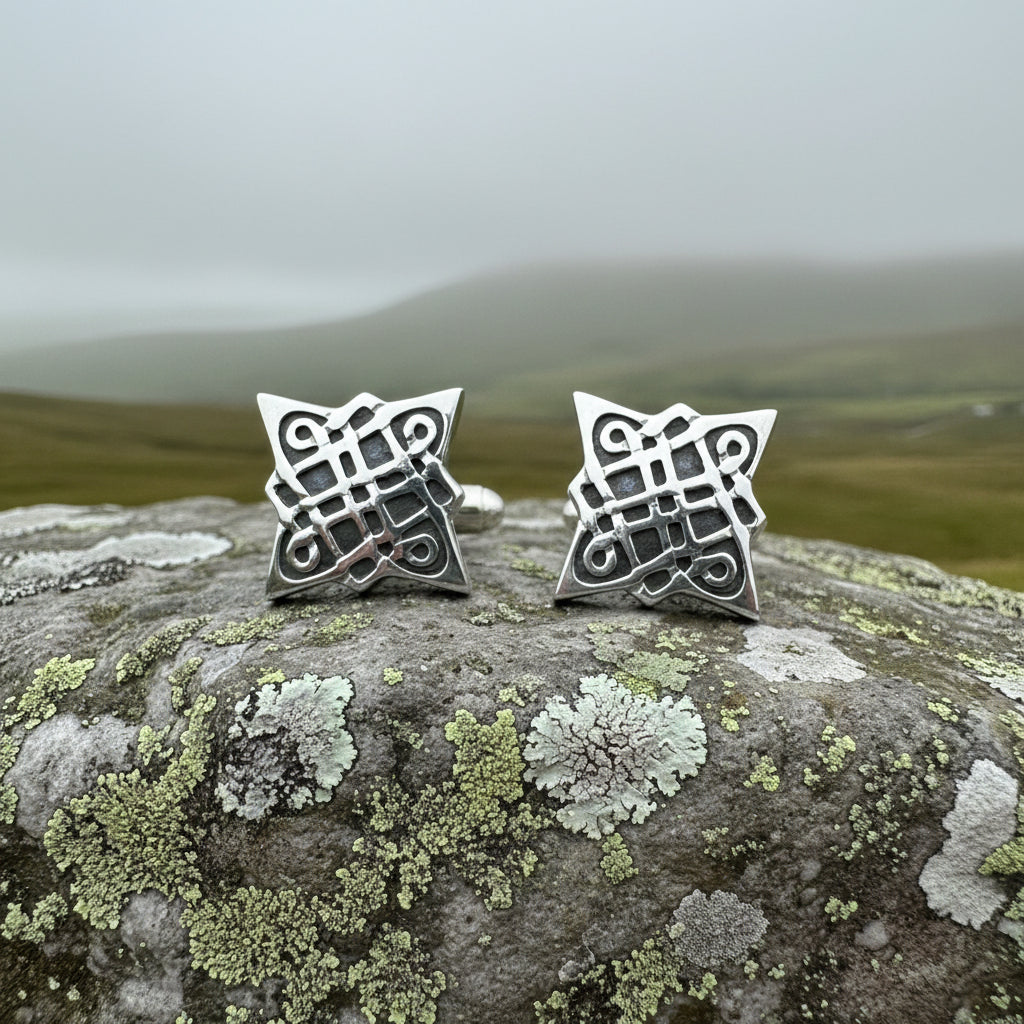 Mulkear Celtic Knot Cuff Links - Handmade in Scotland