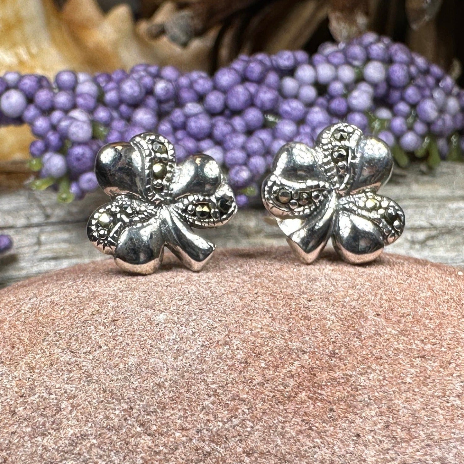 Shamrock Marcasite Earrings