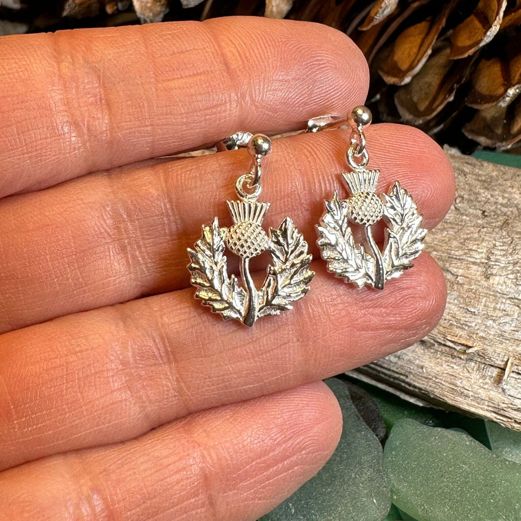 Realistic Thistle Earrings for Women — Celtic Jewelry