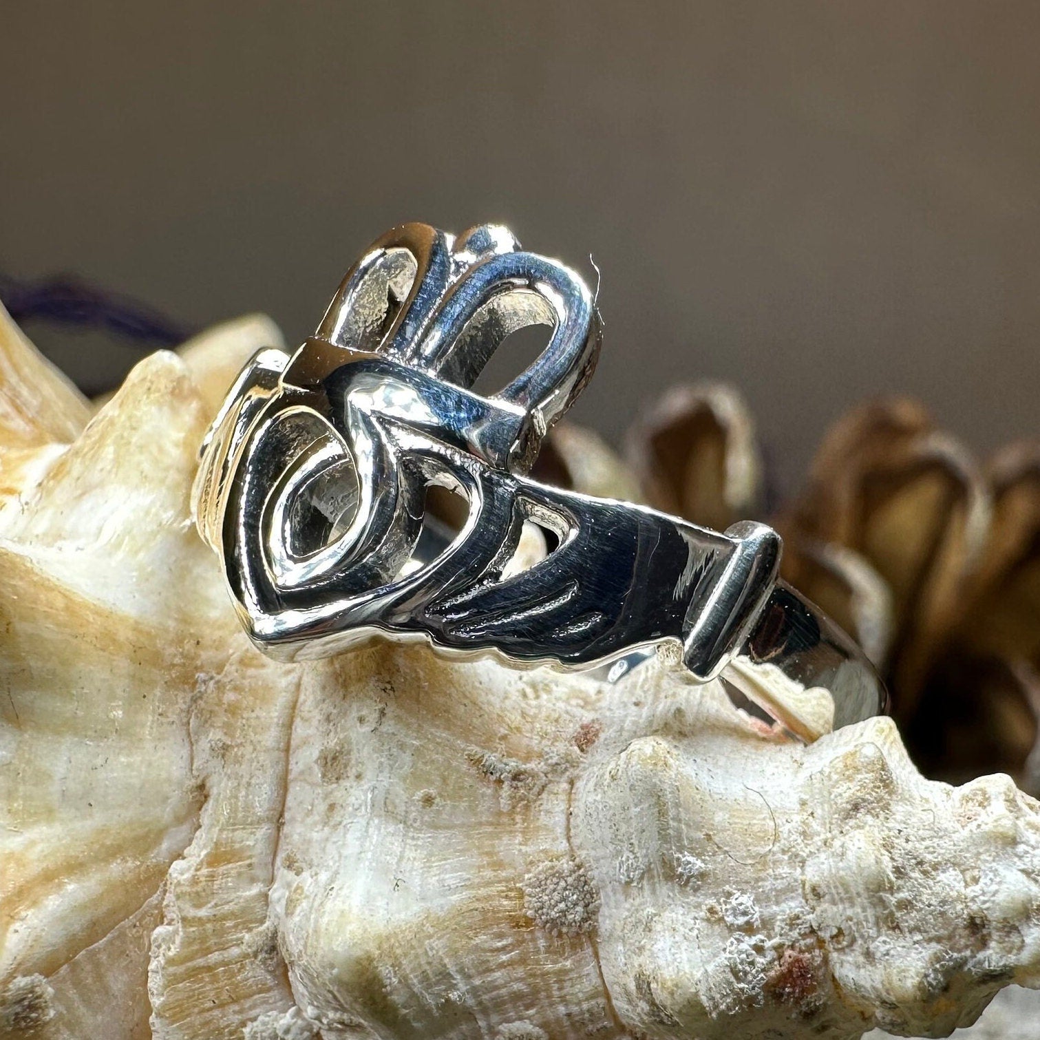 Tallisen Irish Claddagh Ring in Sterling Silver
