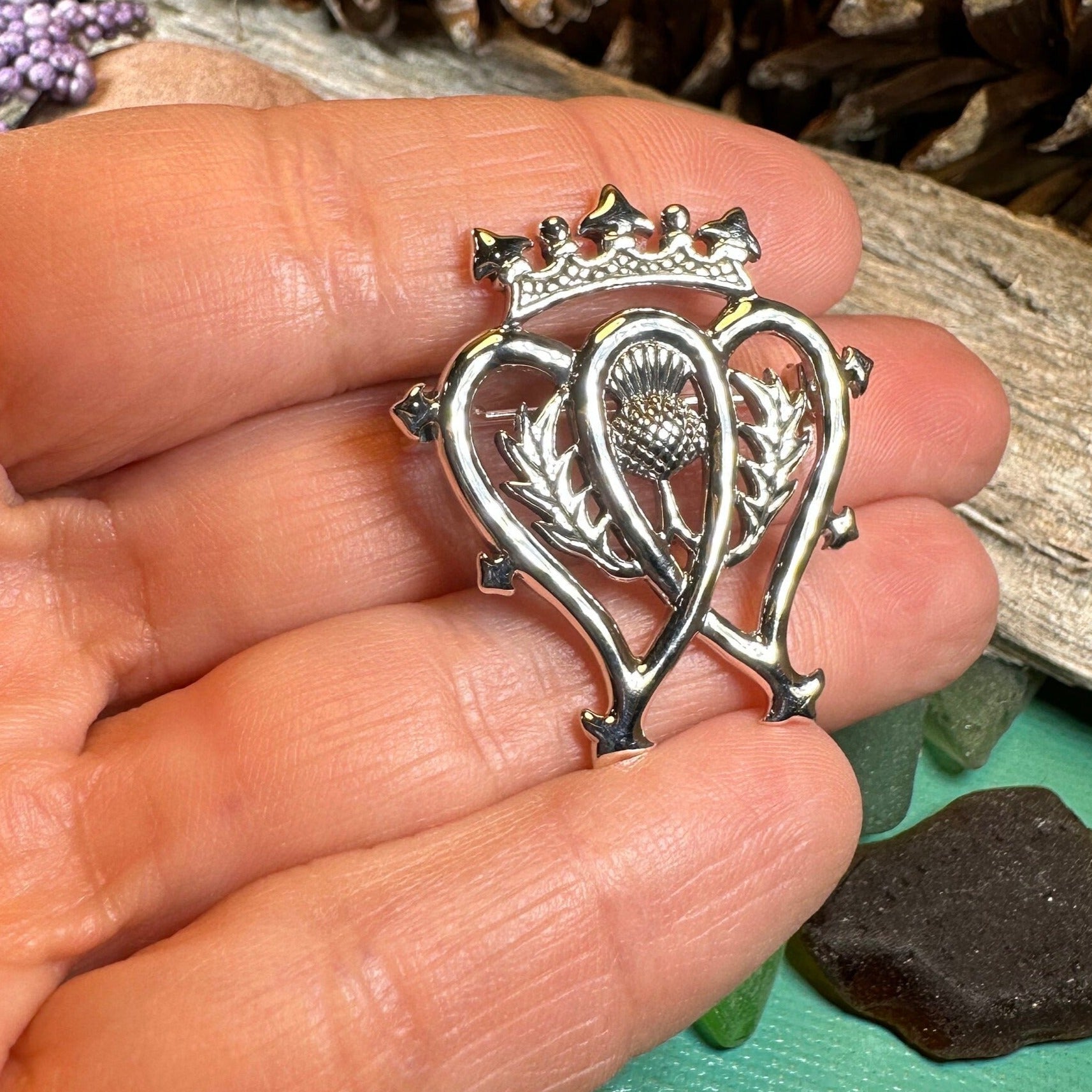Traditional Scottish Luckenbooth Brooch in Sterling Silver