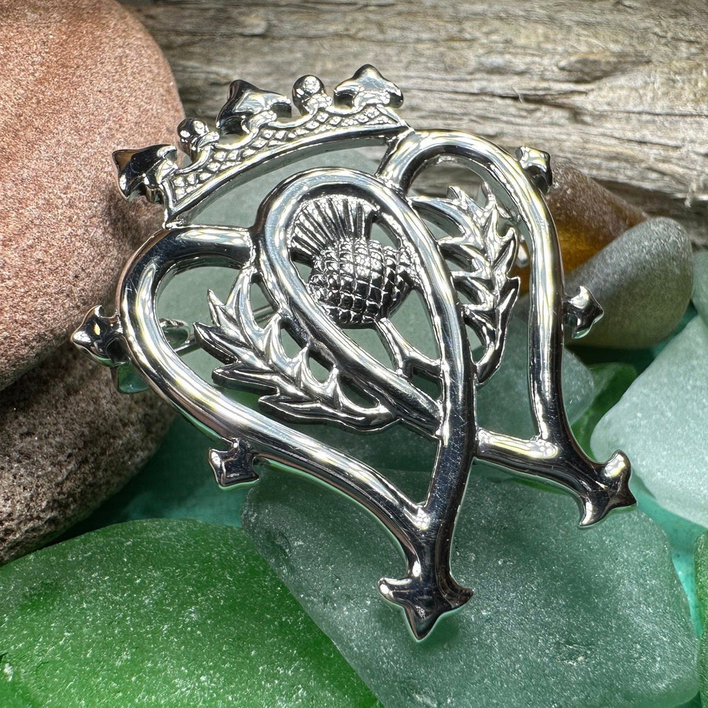 Traditional Scottish Luckenbooth Brooch in Sterling Silver