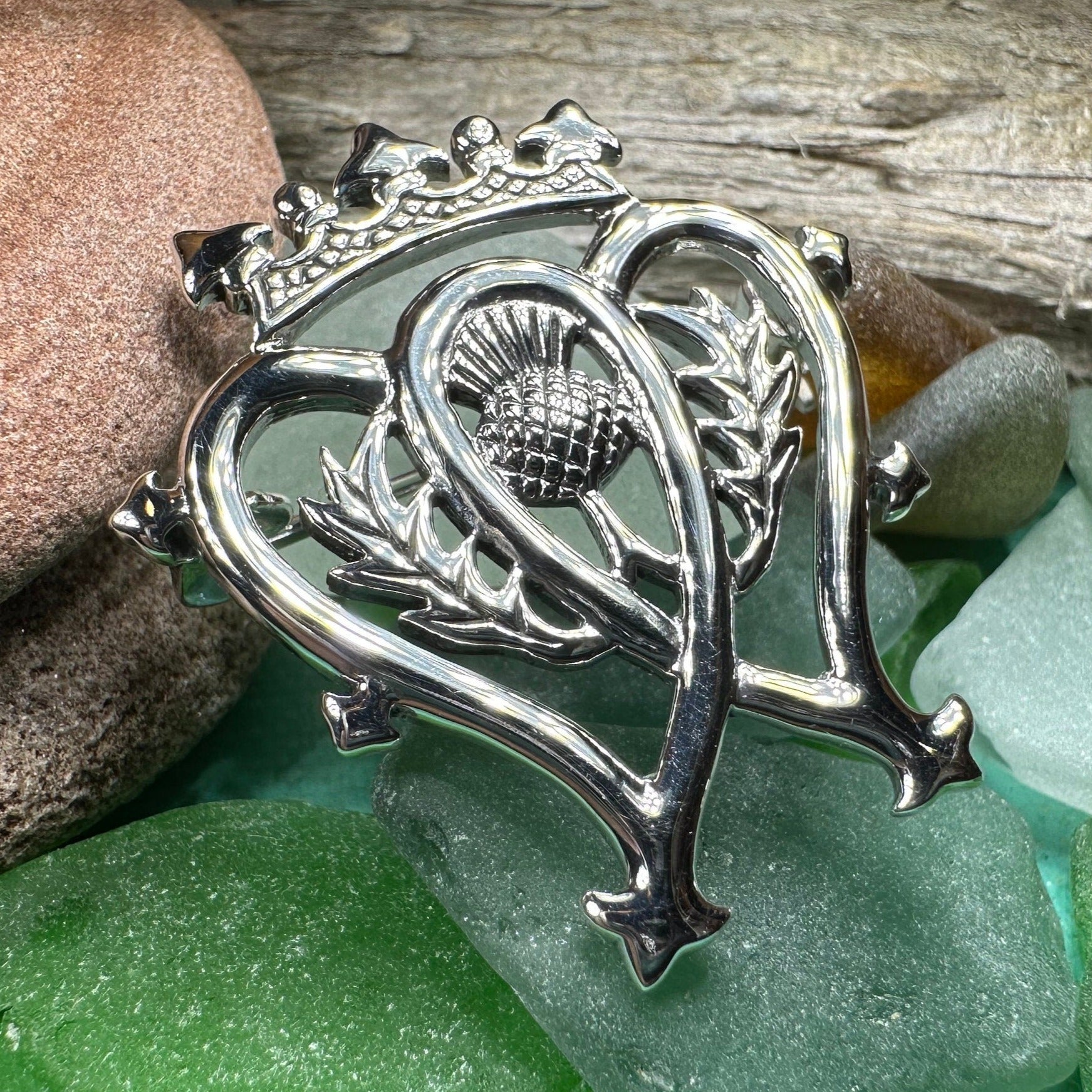 Traditional Scottish Luckenbooth Brooch in Sterling Silver
