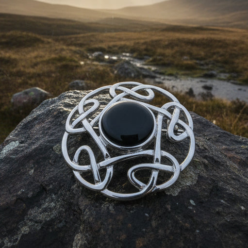 Clare Glen Celtic Knot Brooch in Sterling Silver