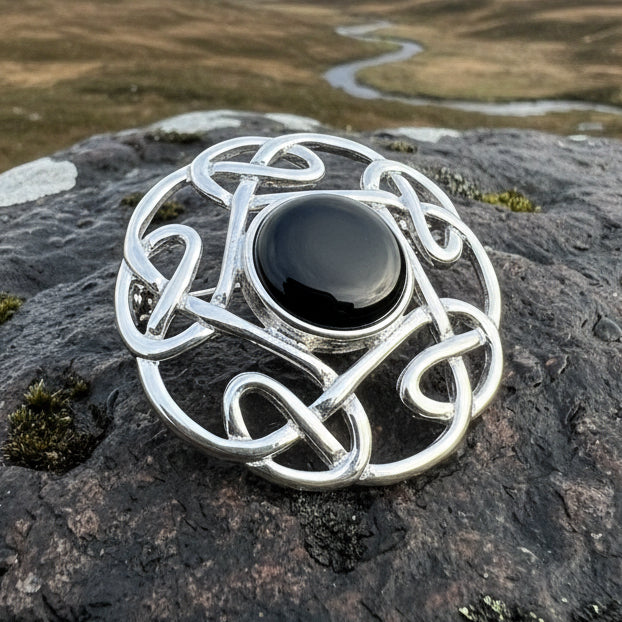 Clare Glen Celtic Knot Brooch in Sterling Silver