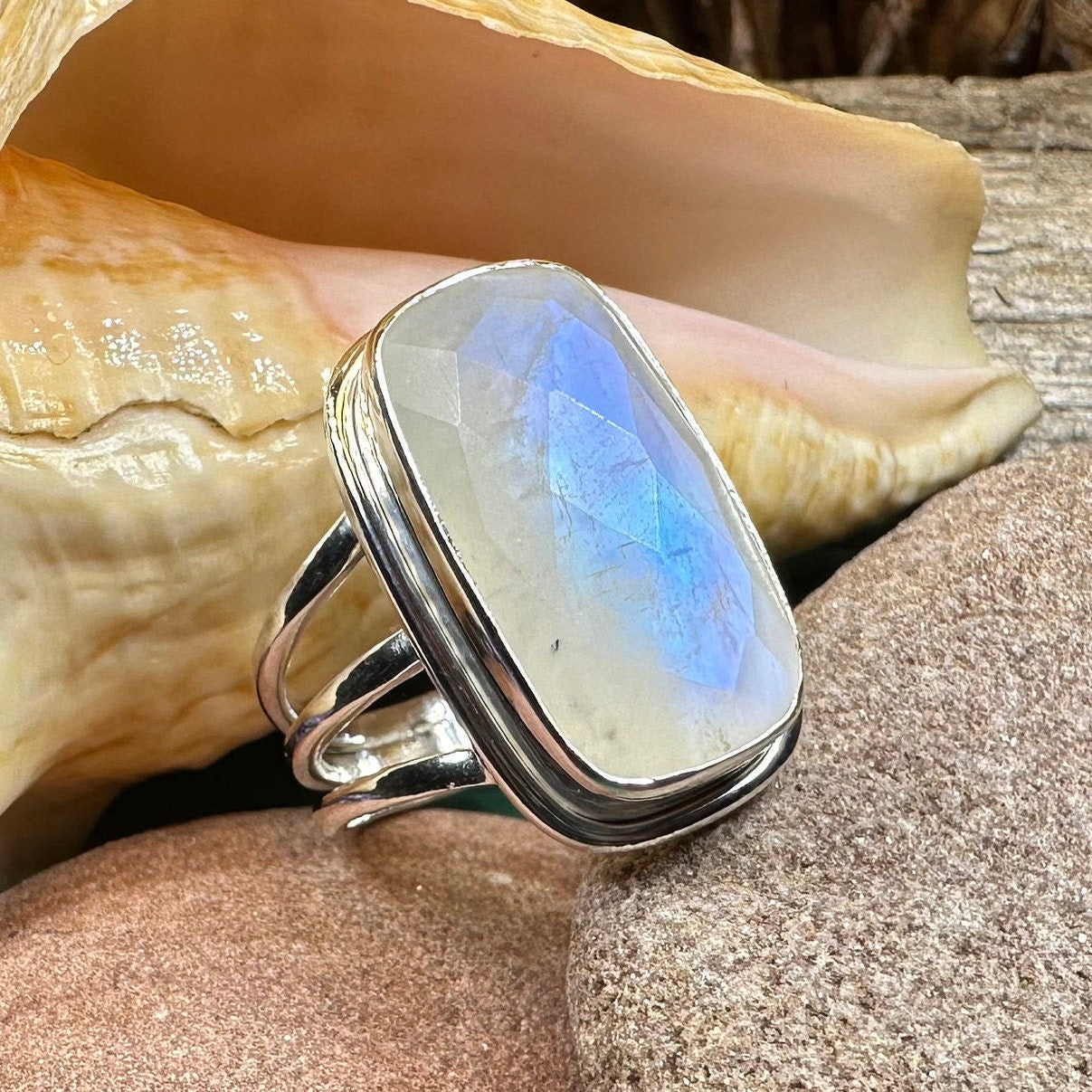 Celtic Dream Moonstone Ring in Sterling Silver