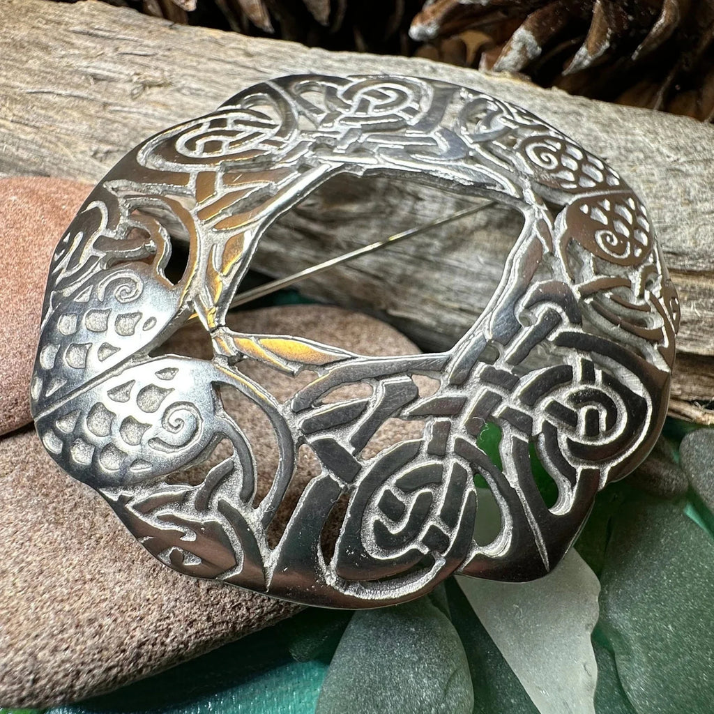 Large Celtic Birds Brooch - Handmade in Scotland