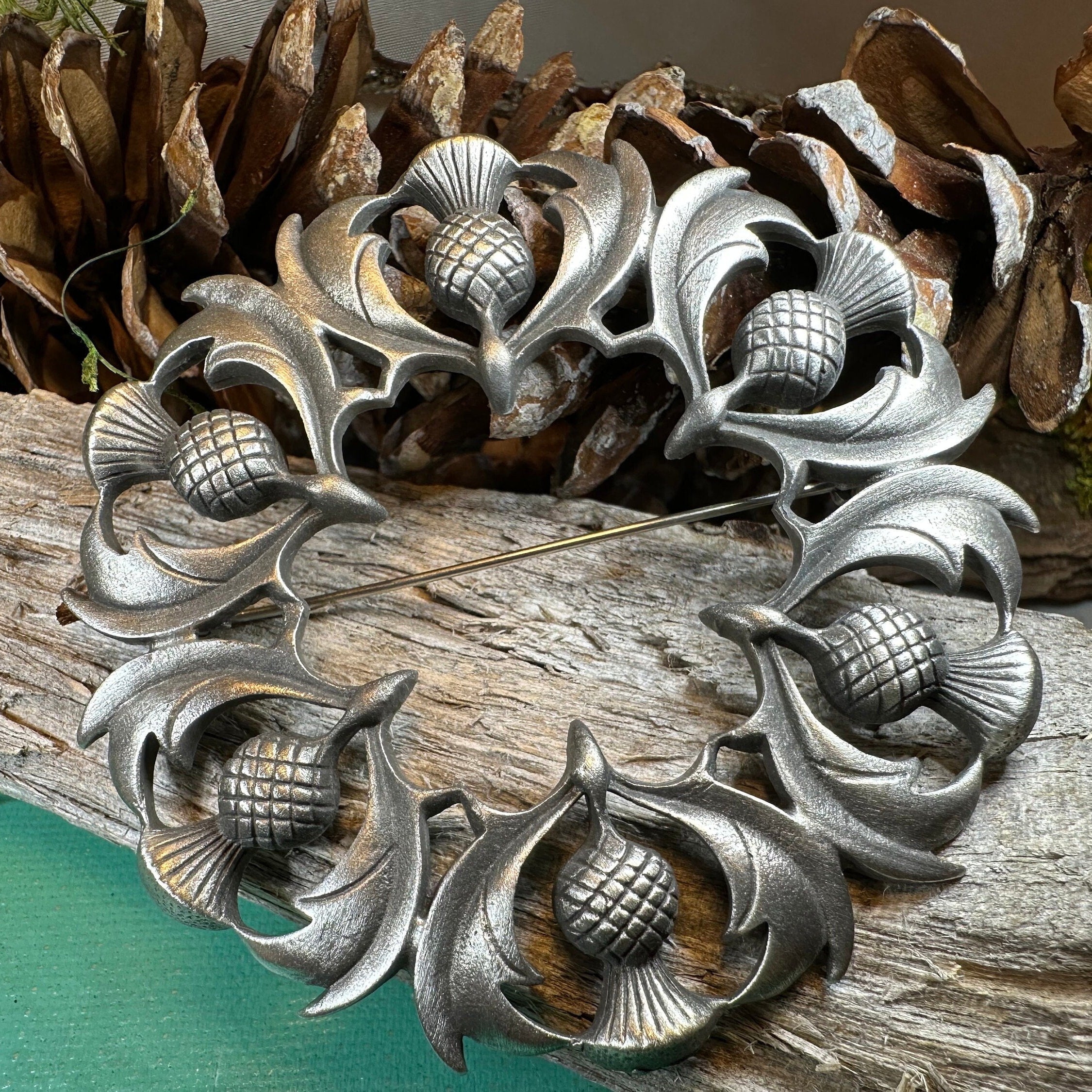 Thistle Tartan Brooch - Handmade in Scotland