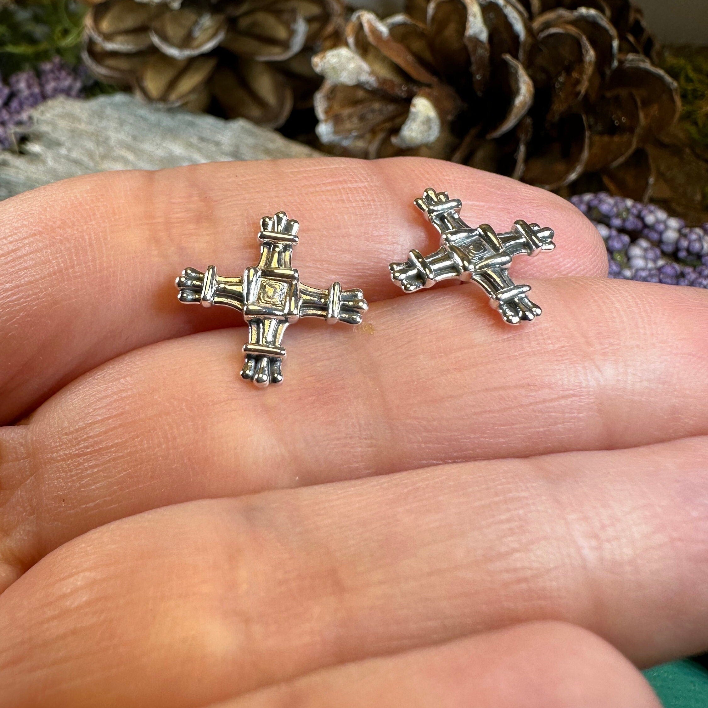 Springtide Irish Saint Brigid's Cross Earrings