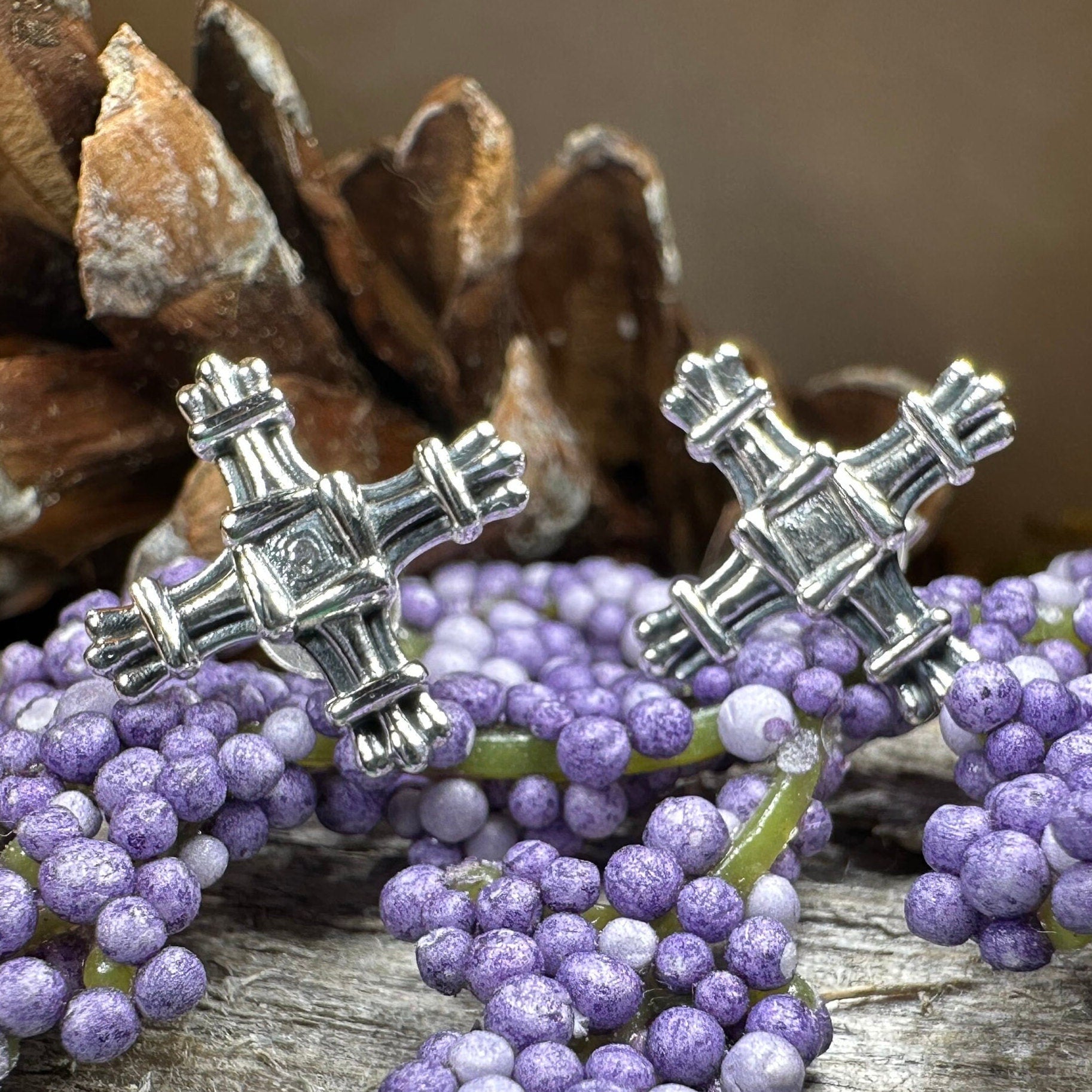Springtide Irish Saint Brigid's Cross Earrings