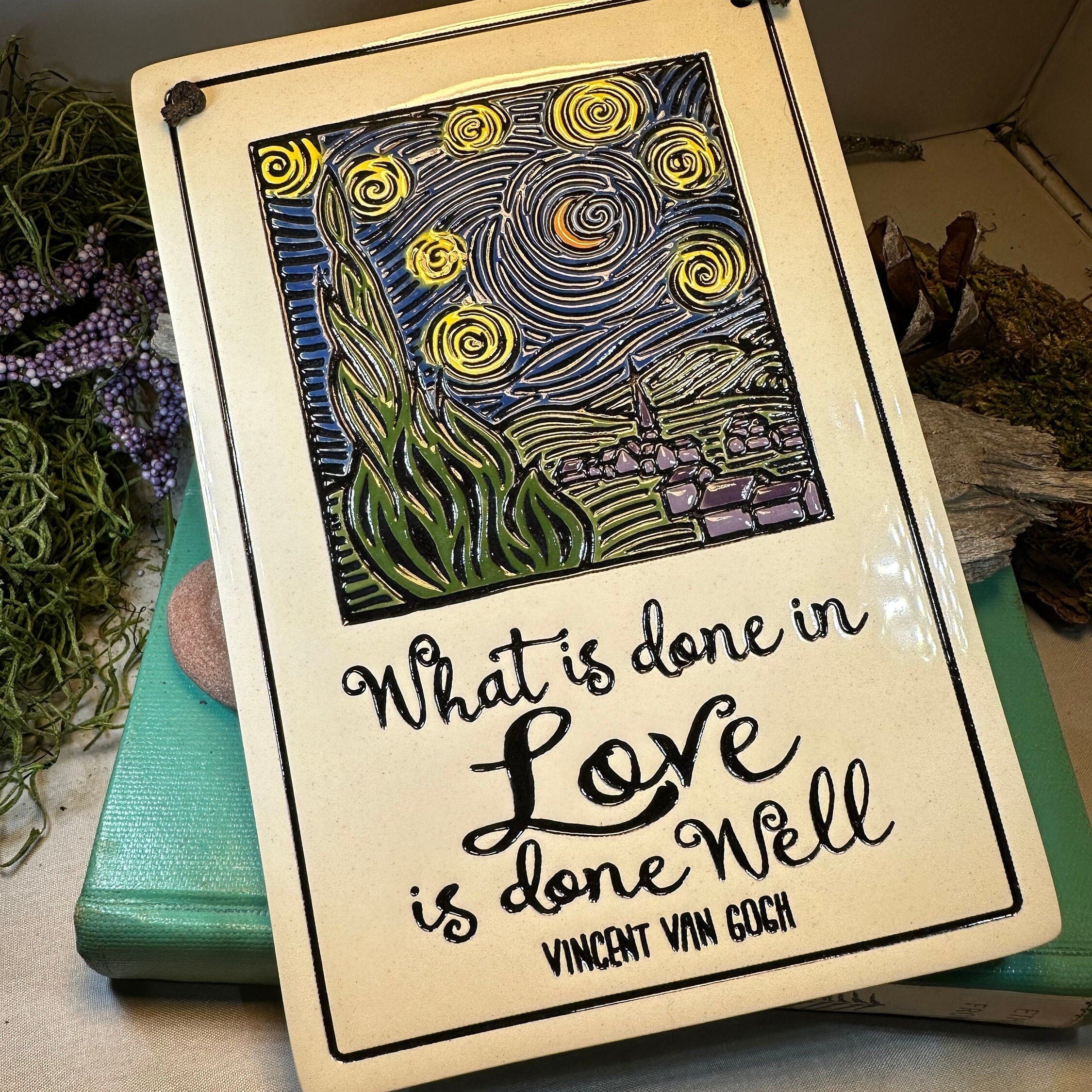 Van Gogh Starry Night Ceramic Wall Plaque
