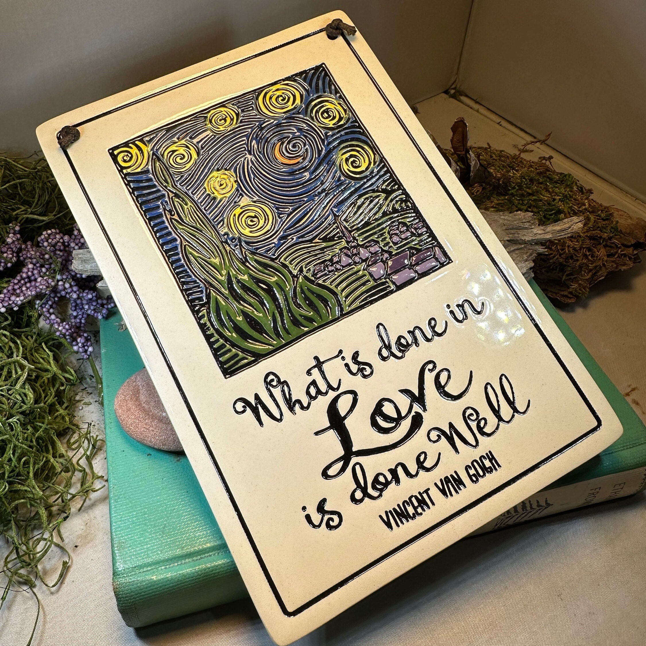 Van Gogh Starry Night Ceramic Wall Plaque