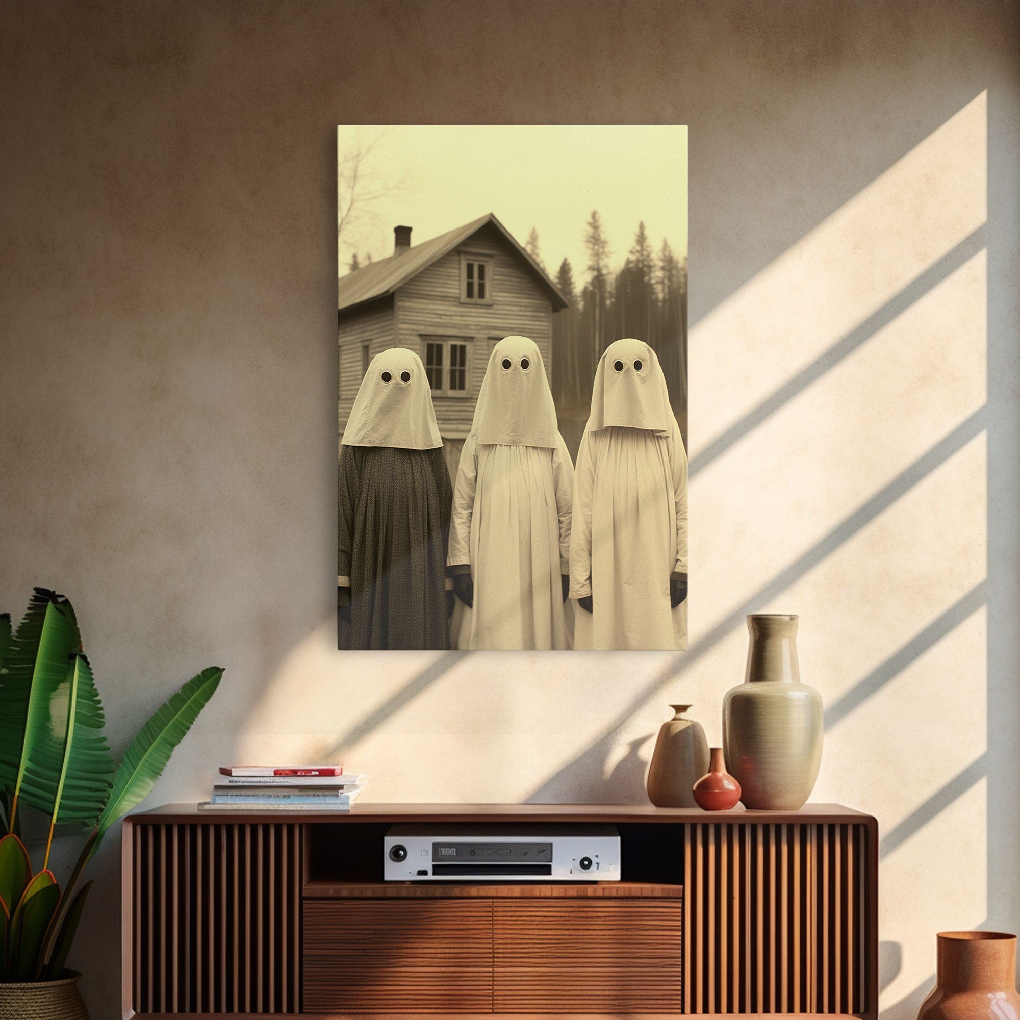 Spooky Halloween Ghost Art, Tintype Photography Canvas Print, Halloween Canvas Art, Ghost Decor, Gothic Decor, Haunted Ghost, Cursed Art