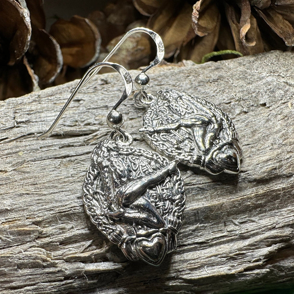 Celtic Irish Dancer Earrings in Sterling Silver