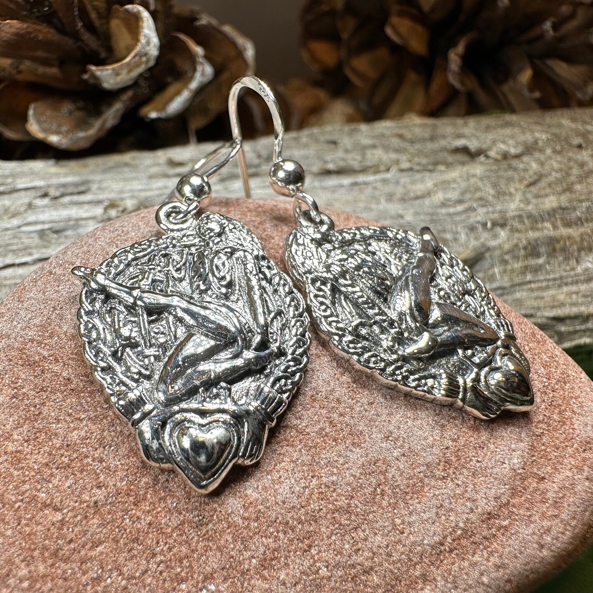 Celtic Irish Dancer Earrings in Sterling Silver