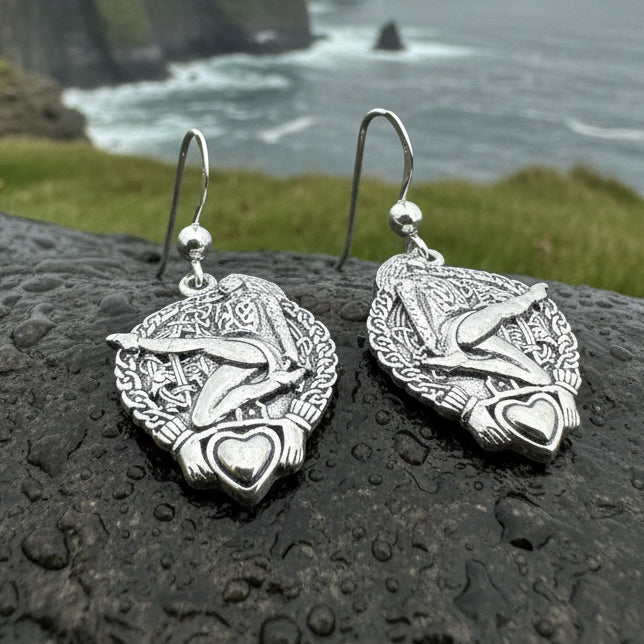 Celtic Irish Dancer Earrings in Sterling Silver