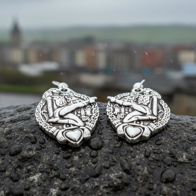 Celtic Irish Dancer Earrings in Sterling Silver