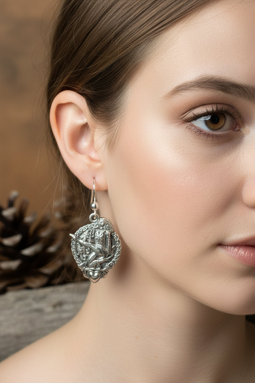 Celtic Irish Dancer Earrings in Sterling Silver