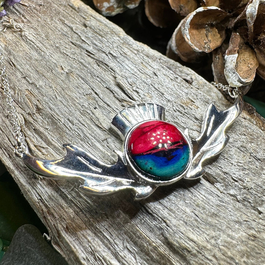 Scottish Heathergems Thistle Necklace - Handmade in Scotland