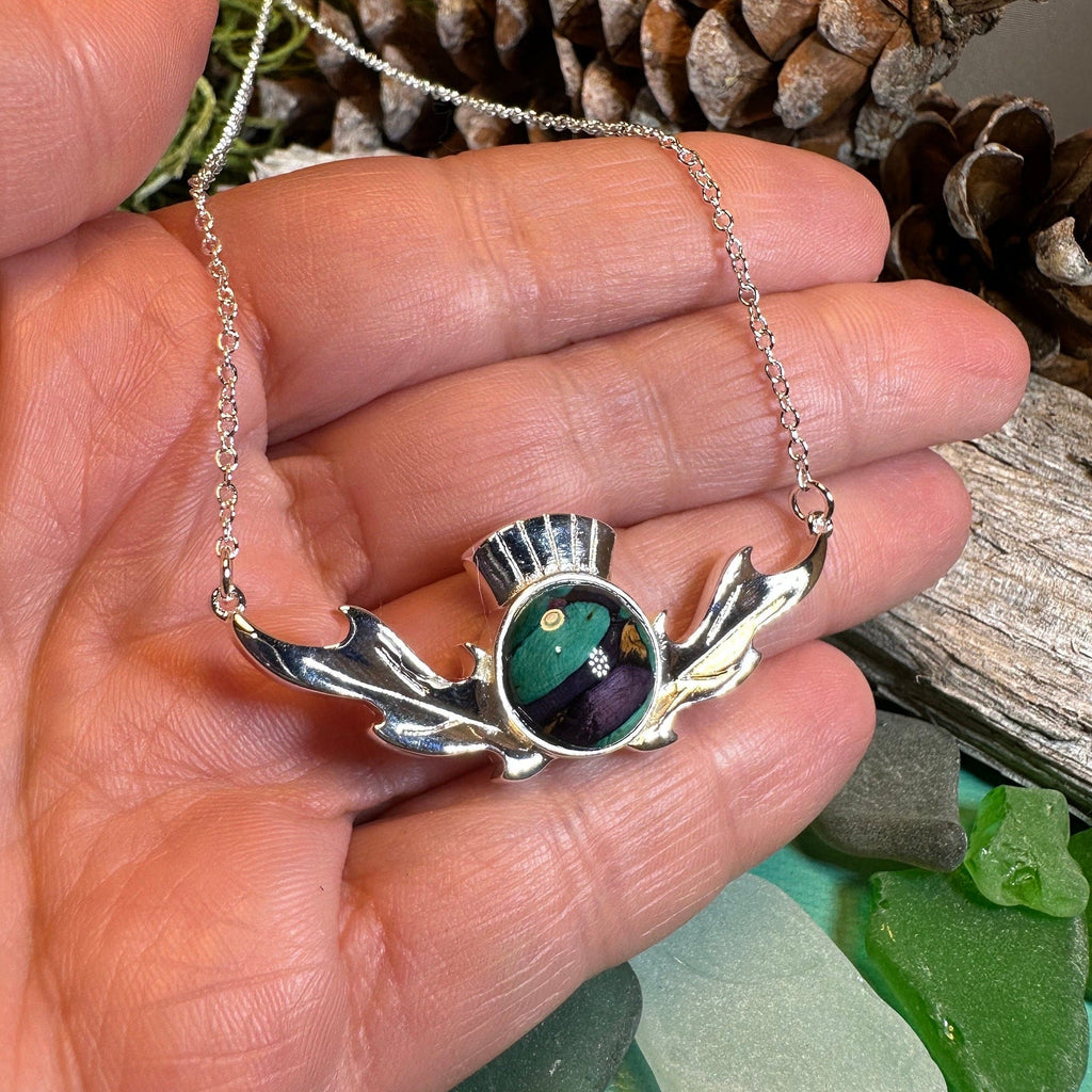 Scottish Heathergems Thistle Necklace - Handmade in Scotland