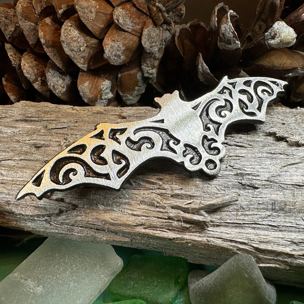 Gothic Bat Brooch in Pewter