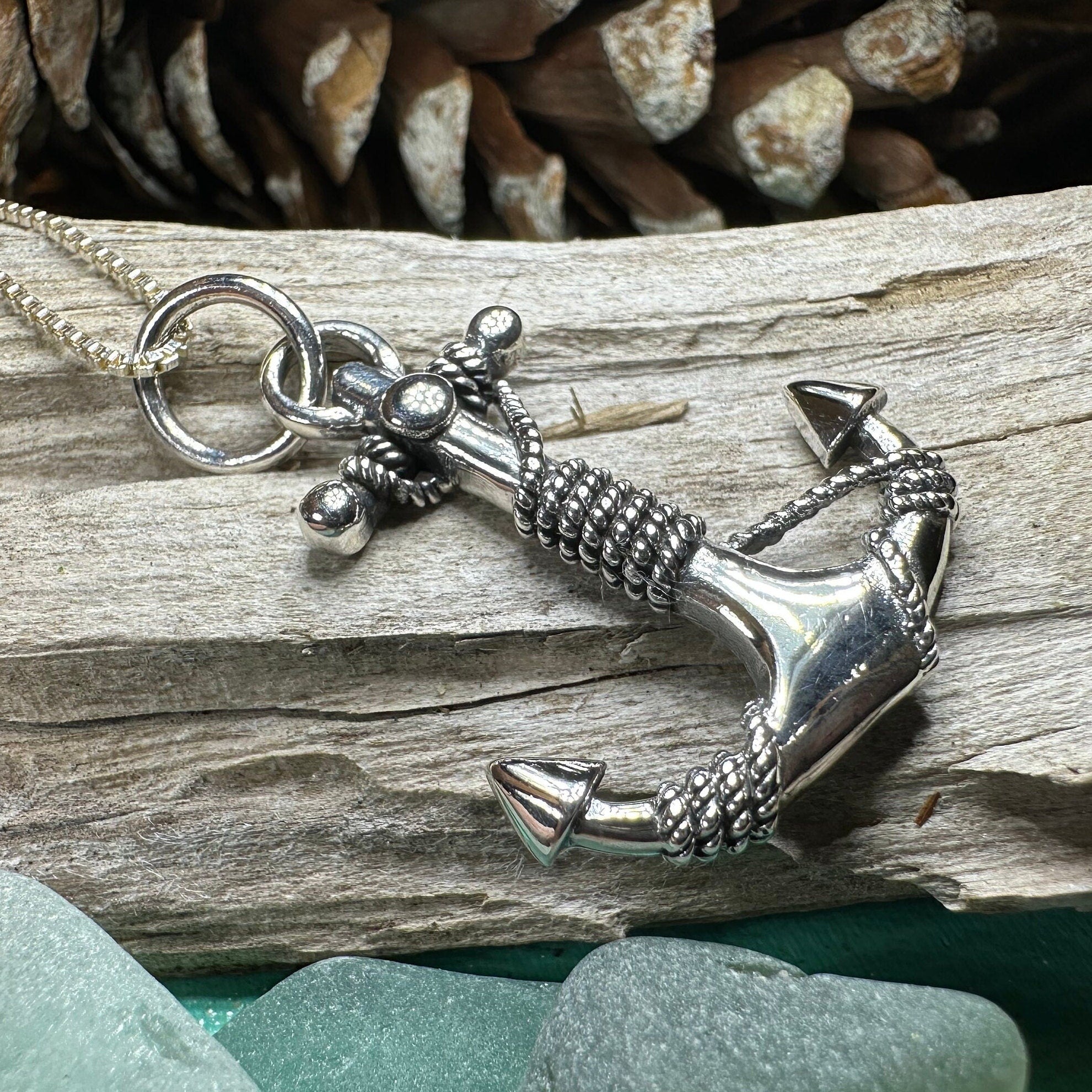 Deep Blue Sea Anchor Necklace