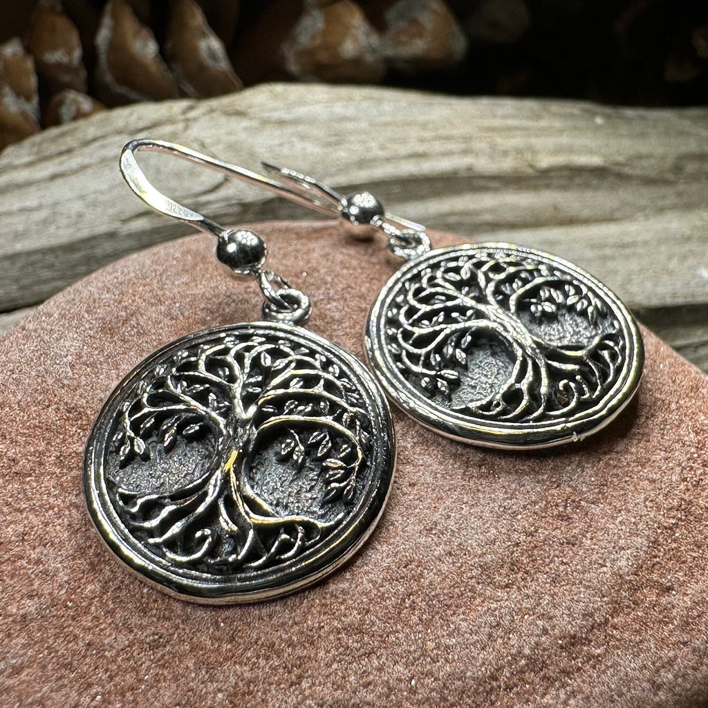 Brielle Celtic Tree of Life Earrings in Sterling Silver
