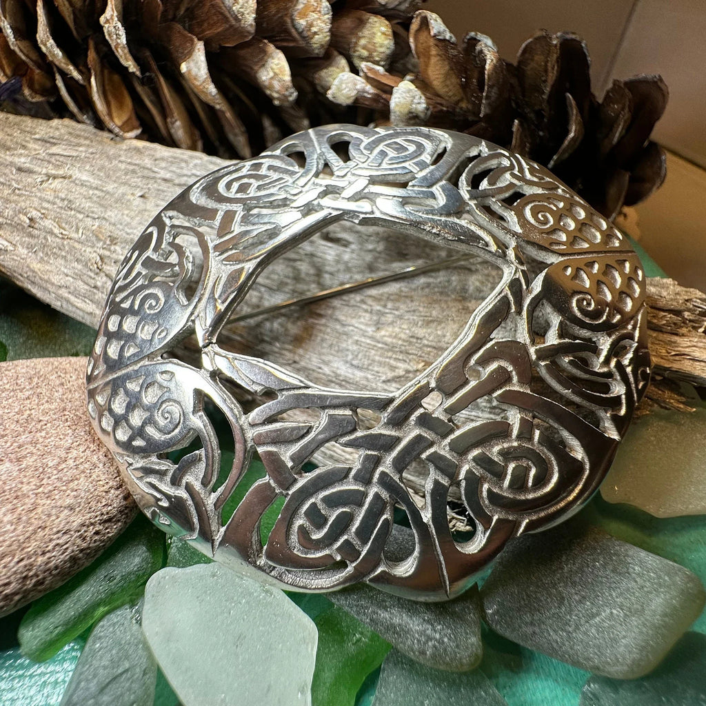 Large Celtic Birds Brooch - Handmade in Scotland