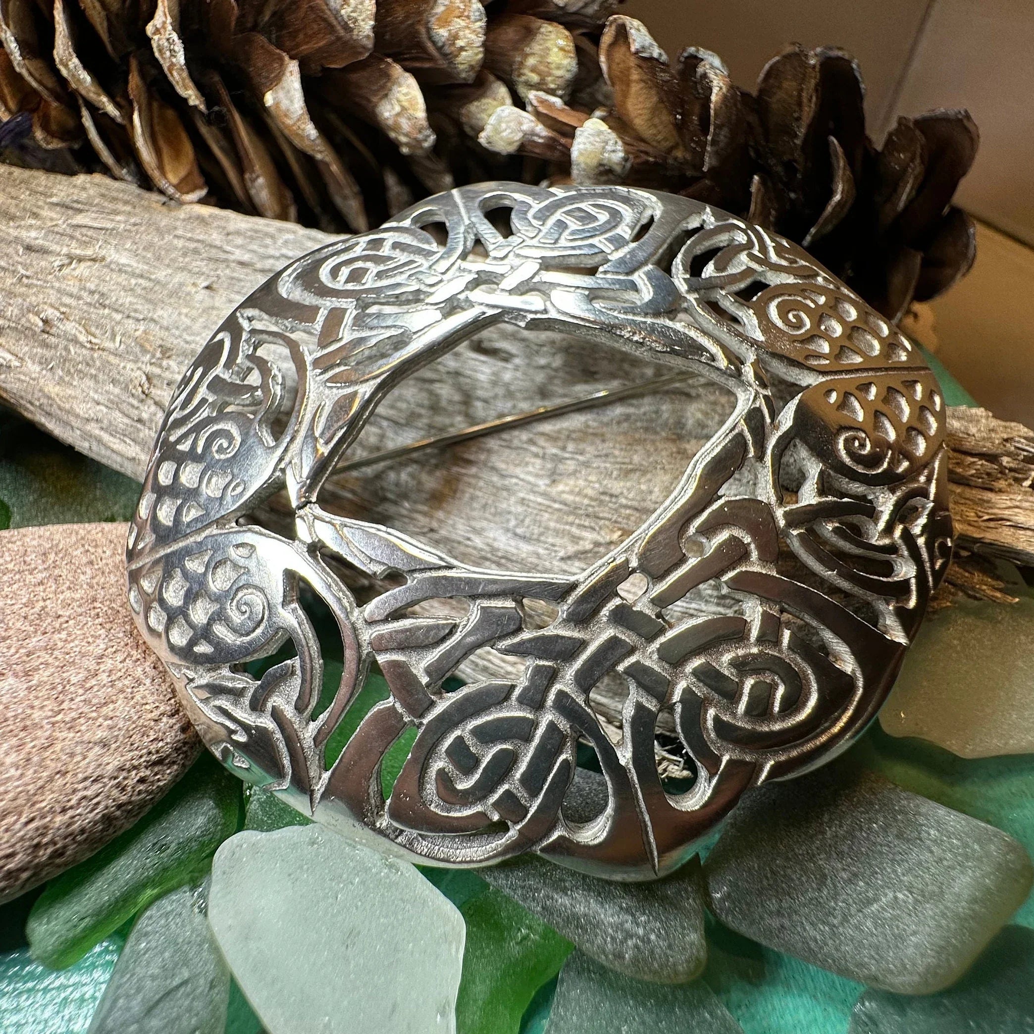 Large Celtic Birds Brooch - Handmade in Scotland