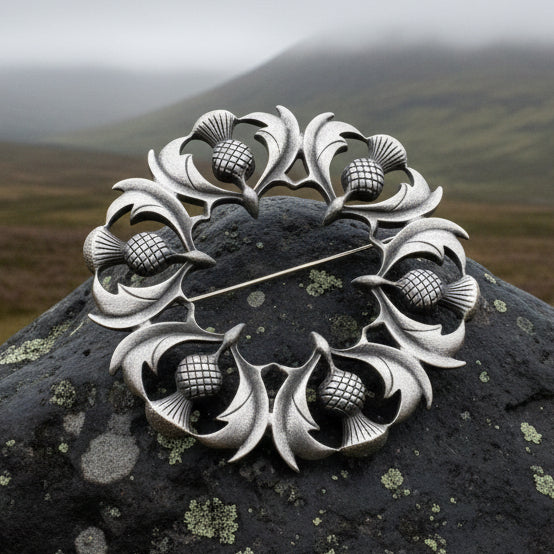 Thistle Tartan Brooch - Handmade in Scotland