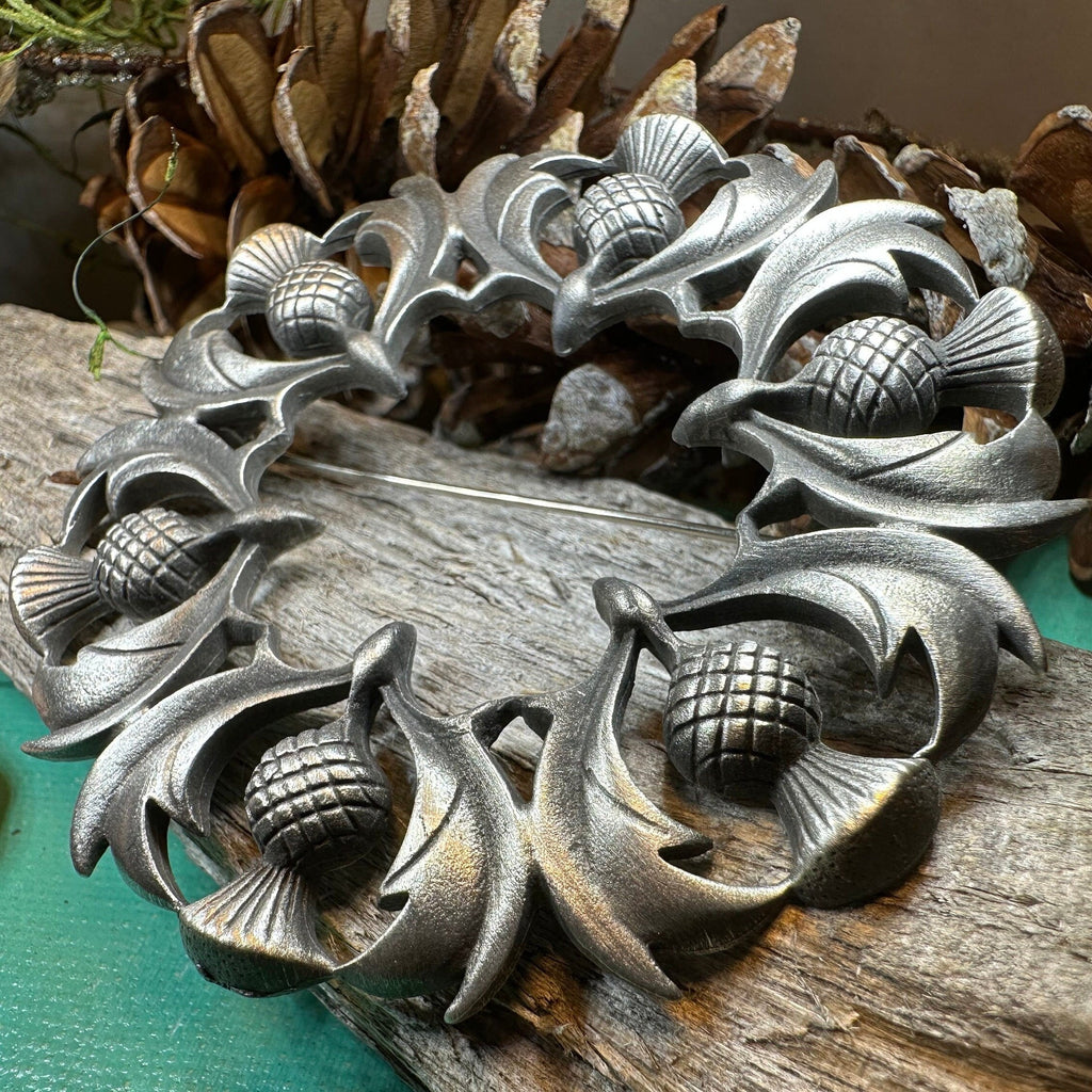 Thistle Tartan Brooch - Handmade in Scotland