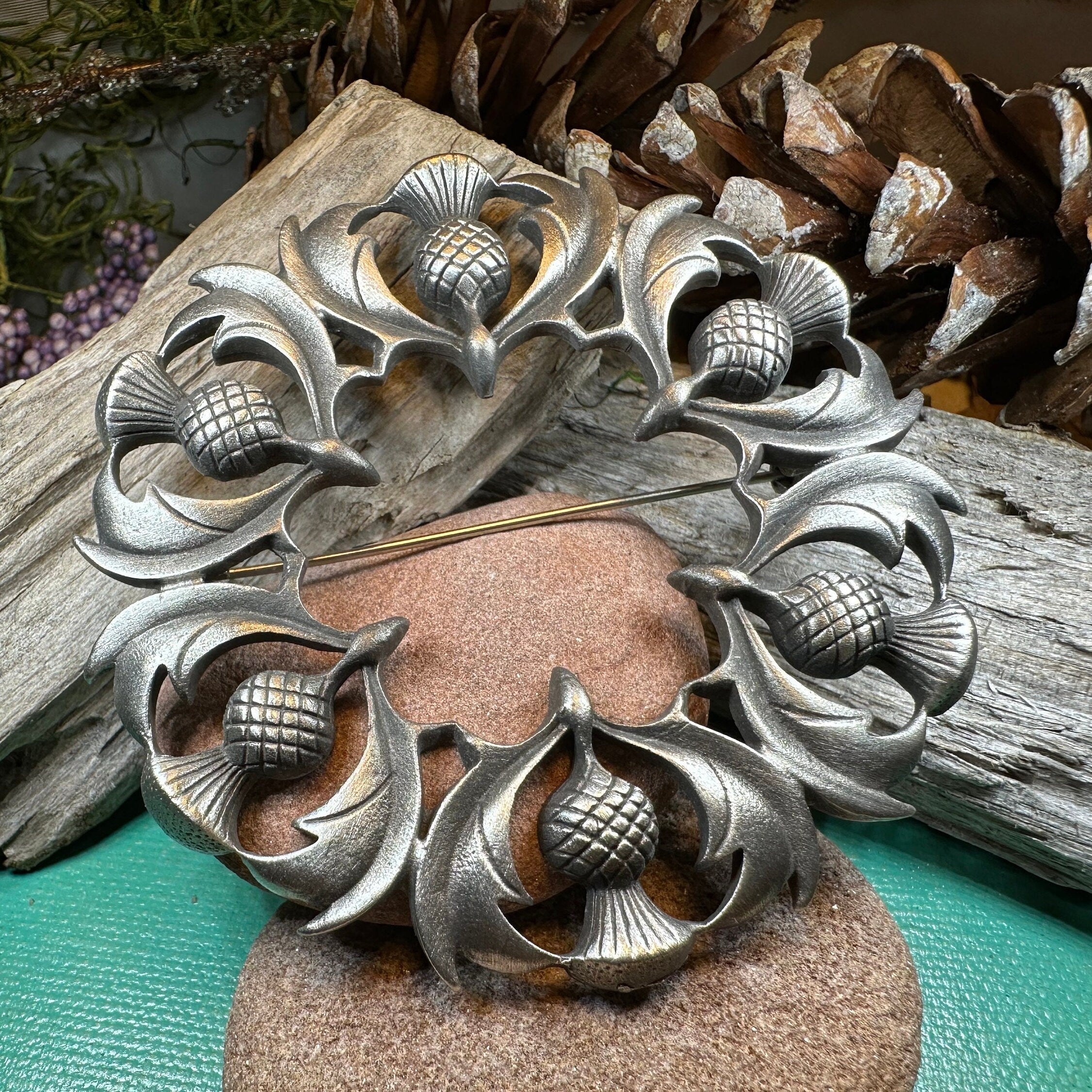 Thistle Tartan Brooch - Handmade in Scotland