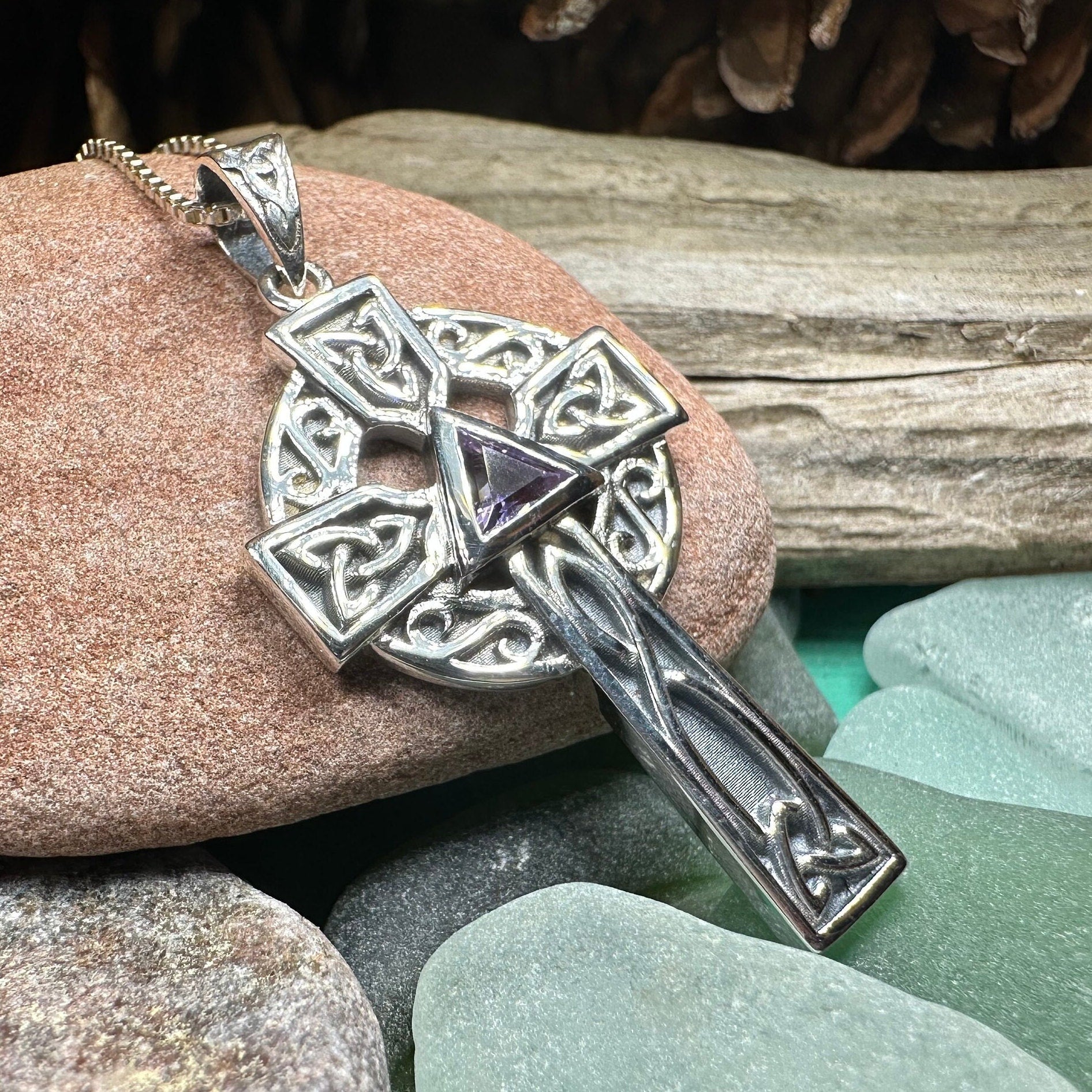 Recovery Celtic Cross Necklace in Sterling Silver