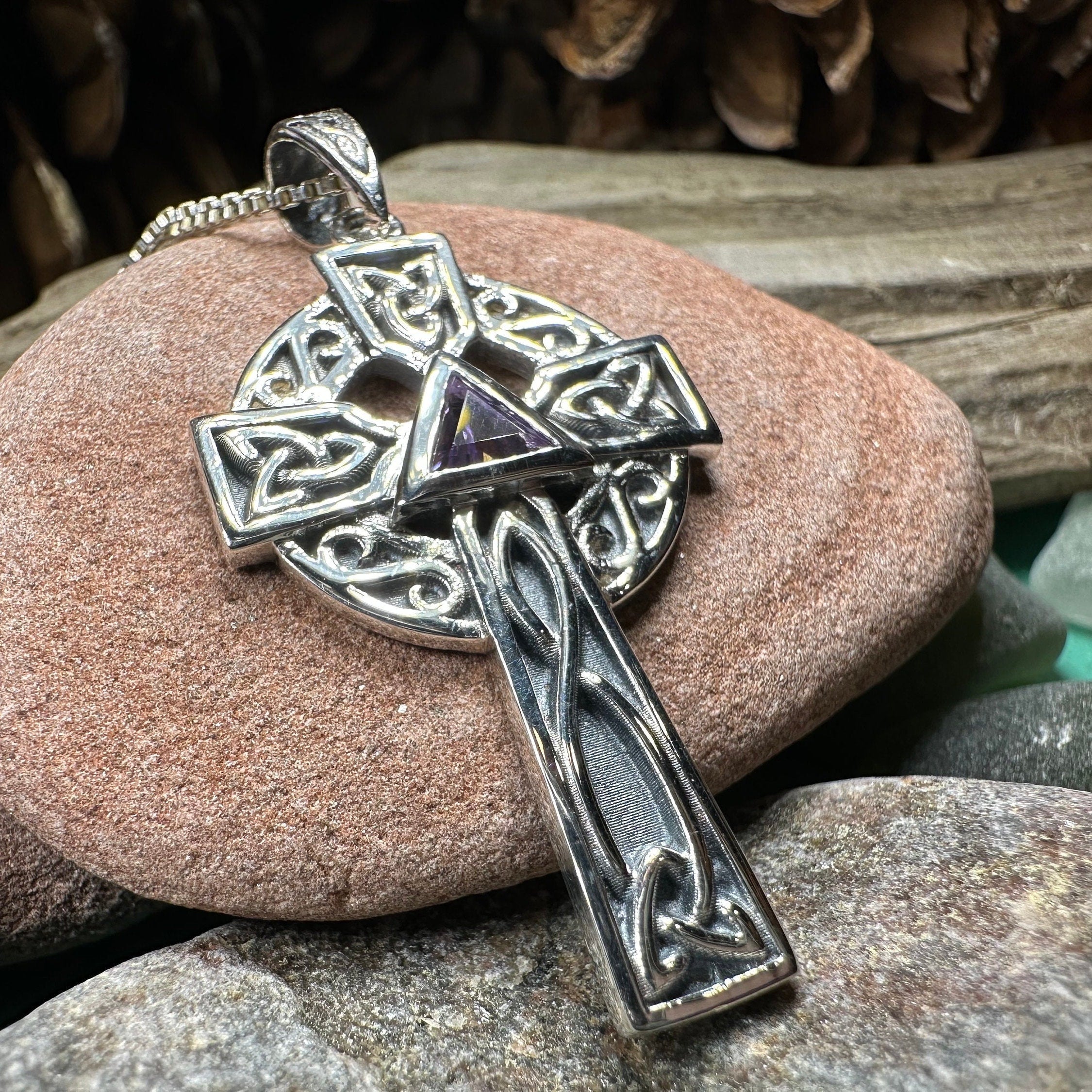 Recovery Celtic Cross Necklace in Sterling Silver