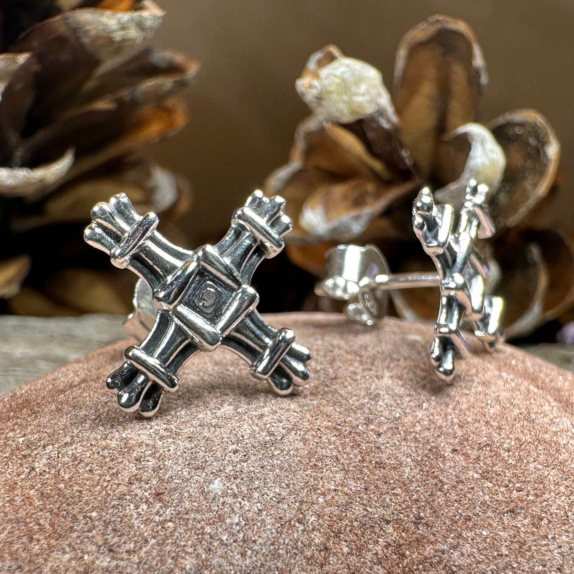 Springtide Irish Saint Brigid's Cross Earrings
