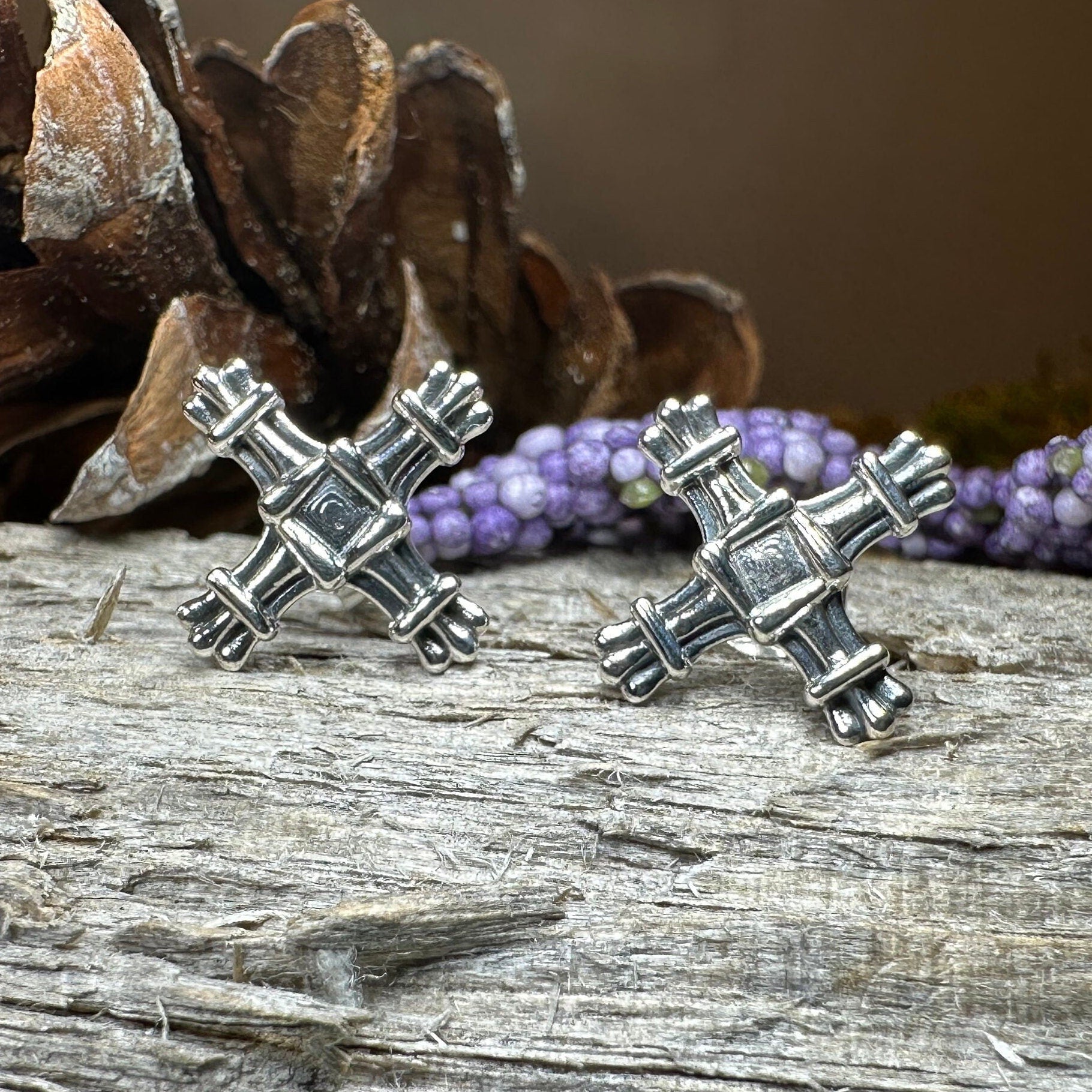Springtide Irish Saint Brigid's Cross Earrings