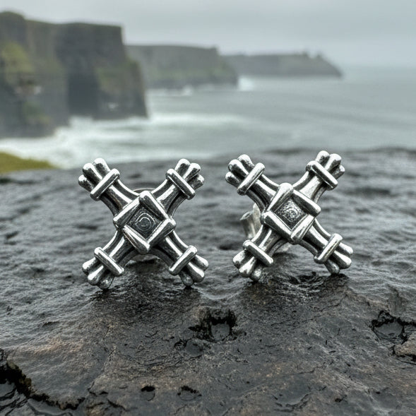 Springtide Irish Saint Brigid's Cross Earrings